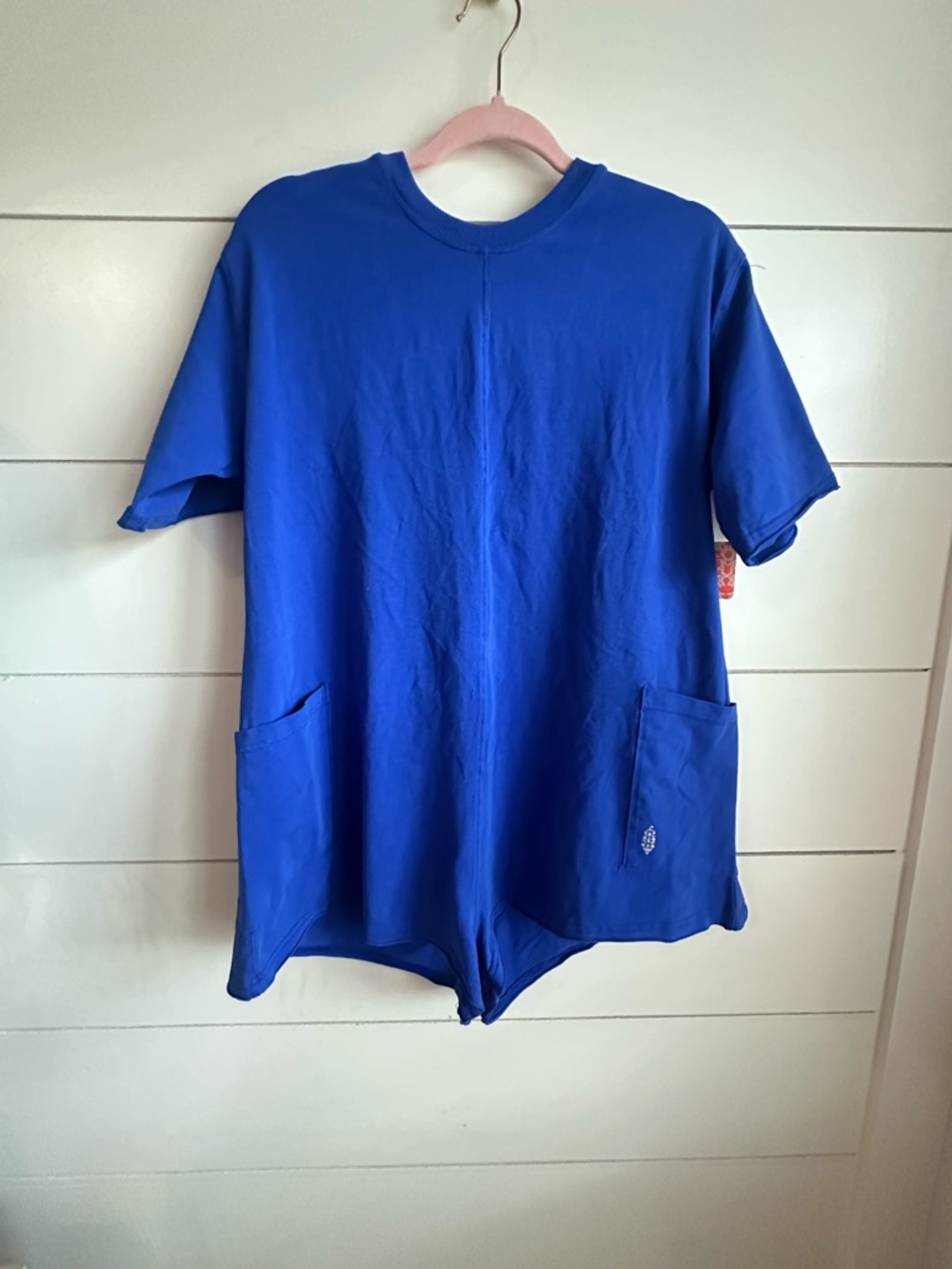 Free People Women's Short Sleeve Romper in Bright Blue